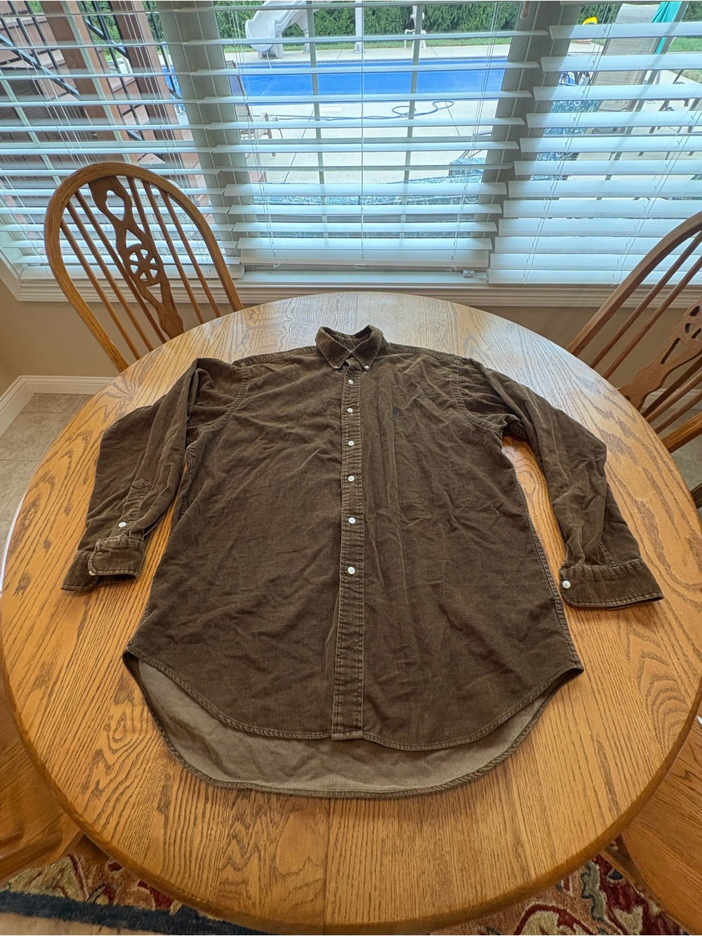 Polo Ralph Lauren Vintage Shirt Mens L brown Corduroy Cotton 90s Relaxed